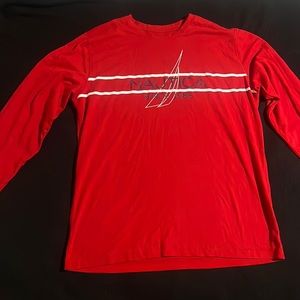 Red NAUTICA long sleeve size large fitted shirt